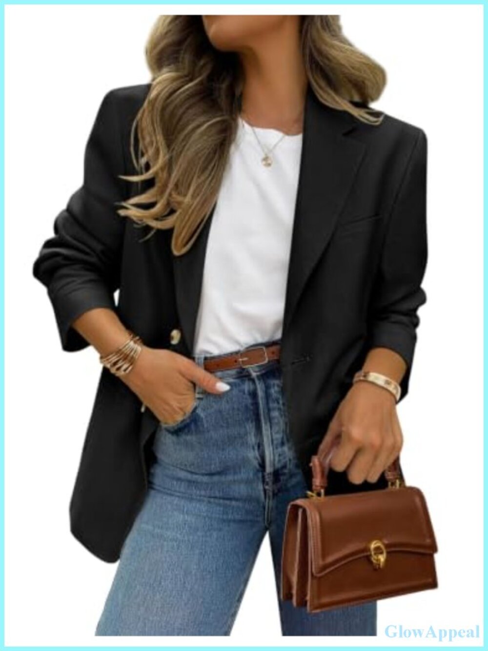 Womens Notch Lapel Open Front Blazer Business Casual Long Sleeve